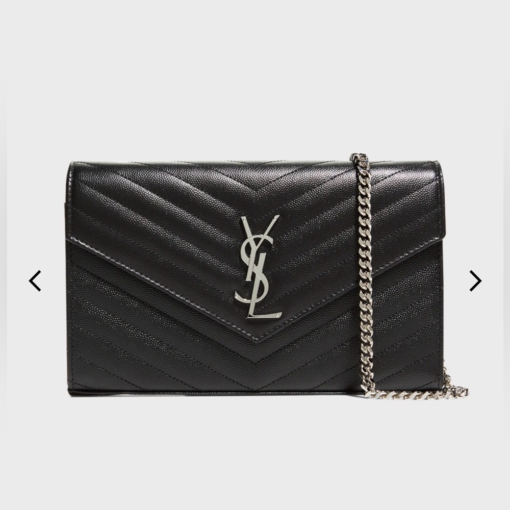 Saint Laurent
YSL Monogram Large Wallet on Chain in Grained Leather